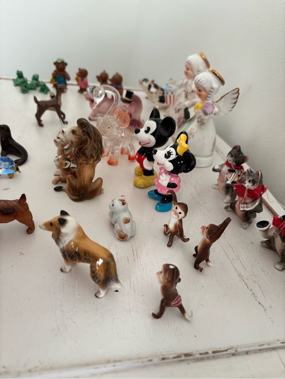 Collectibles bone china Figurine lot- Black, White, Yellow, Pink and more